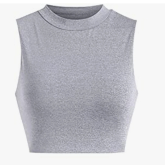 Women's Casual Sleeveless Summer Two Piece Outfits Crop Top and Side Split Drape - Picture 6 of 6